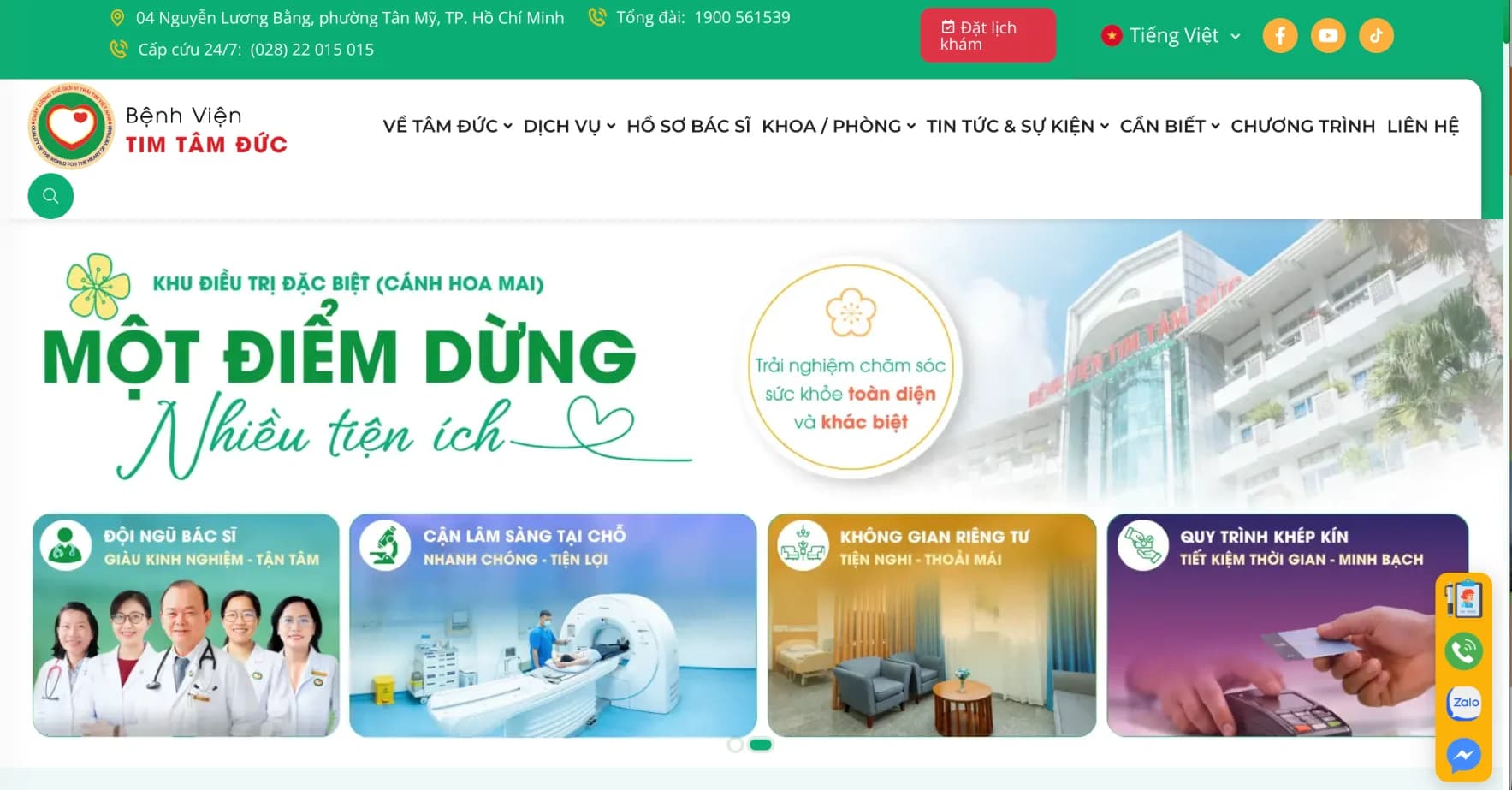 Website Bệnh viện Tim Tâm Đức