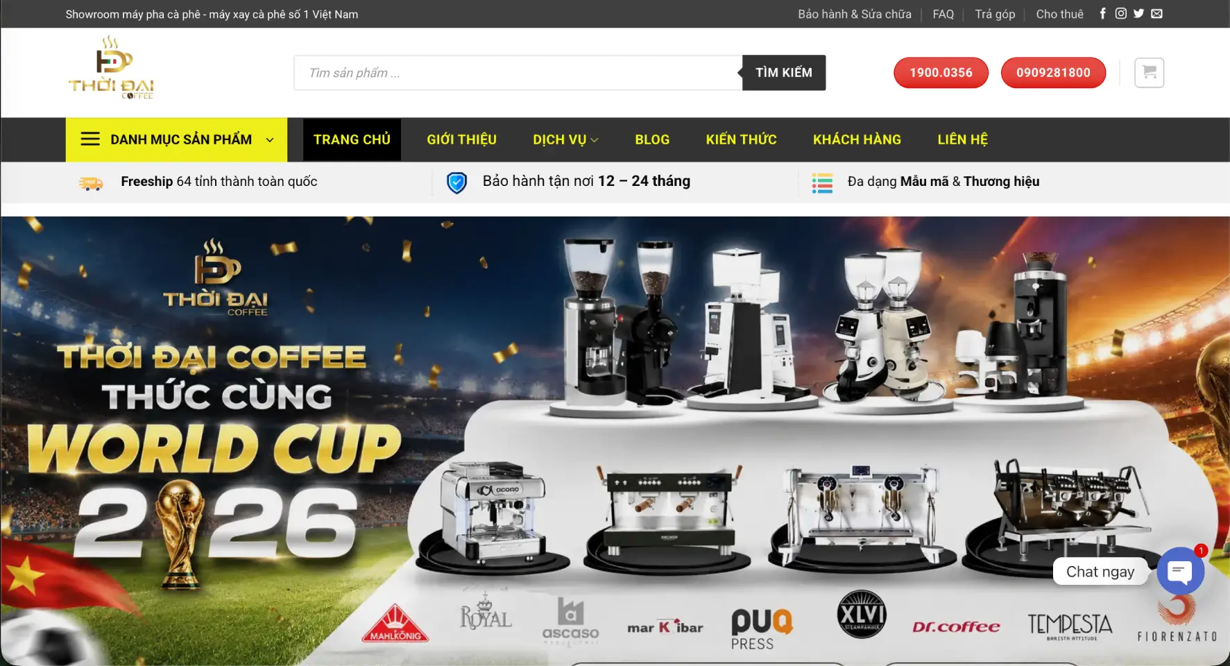 Website Thời Đại Coffee